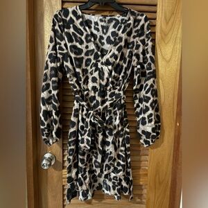 Leopard Print Wrap Dress